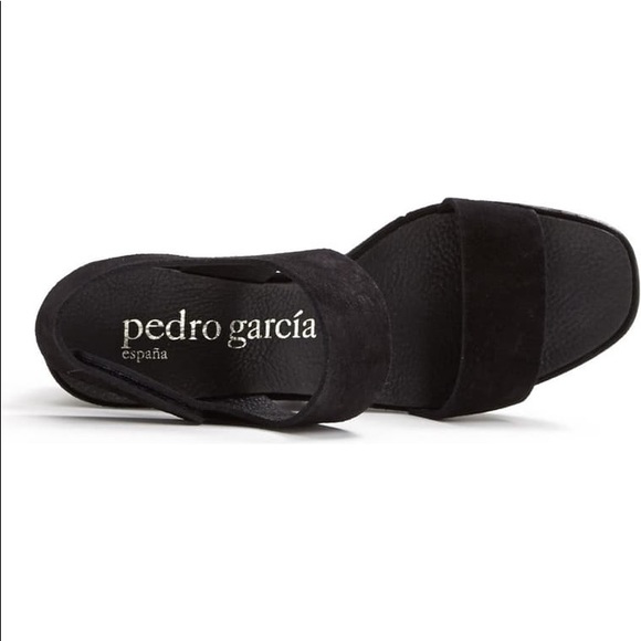 Pedro García Fiona Wedge Sandal Black Suede 36.5 - Picture 4 of 16